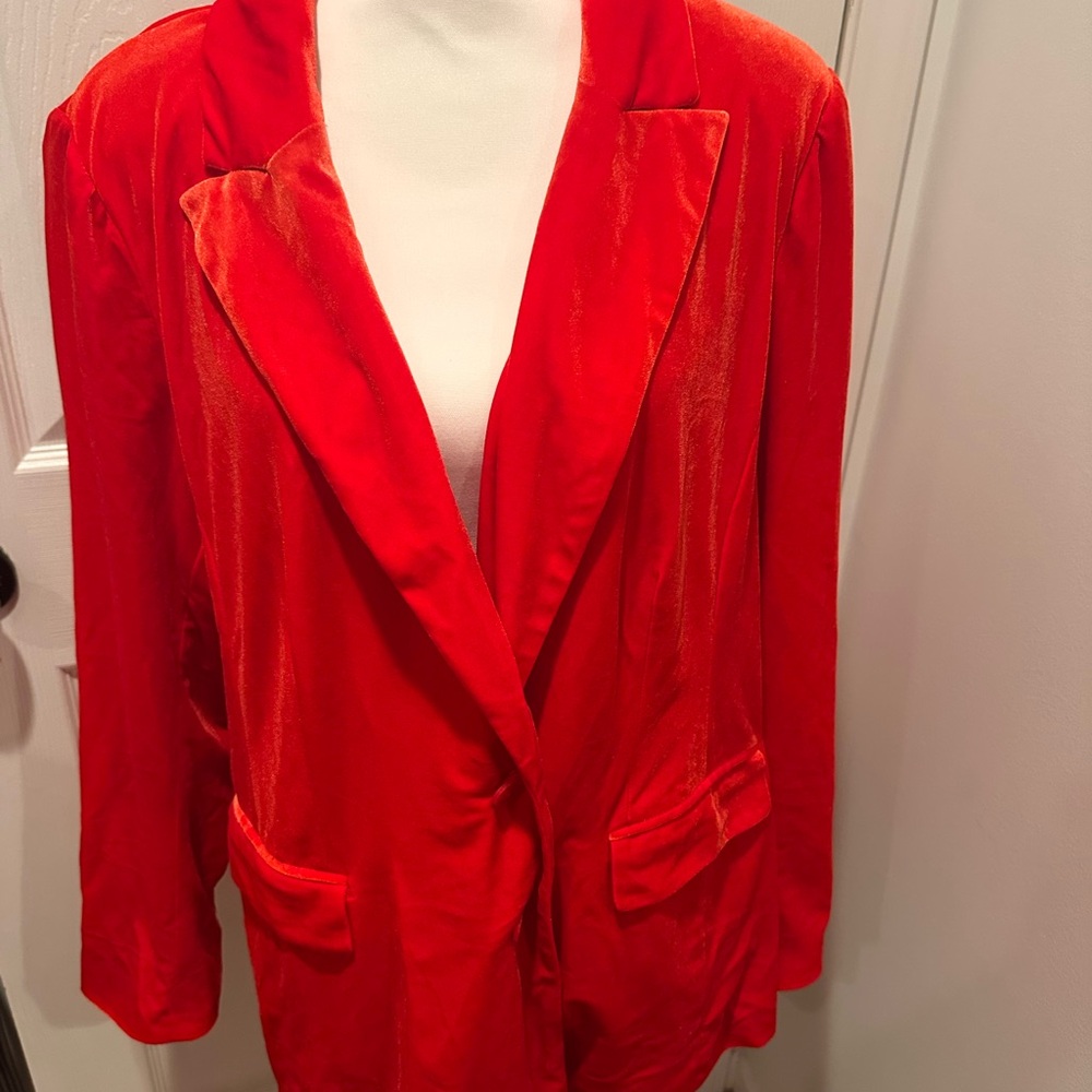 Lane Bryant Vibrant Red Velvet Fabric- Brand New- Size 22